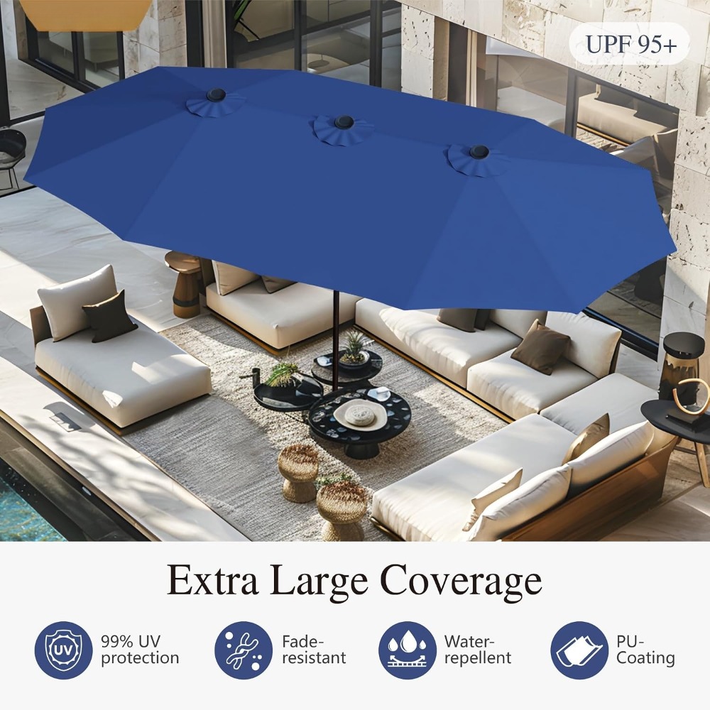Outdoor Furniture With Umbrella - Зонт для патио прямоугольный, 15 футов,