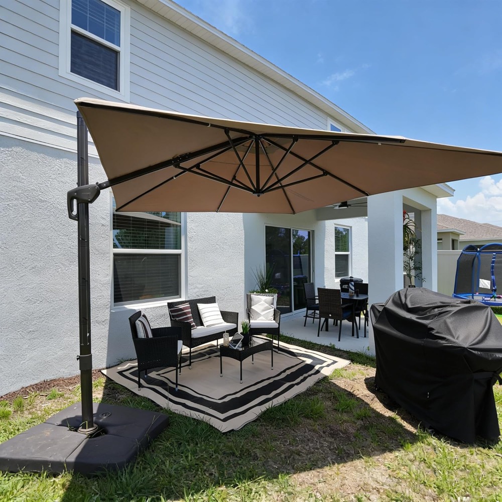 Outdoor Furniture With Umbrella - Прямоугольный консольный зонт для патио с