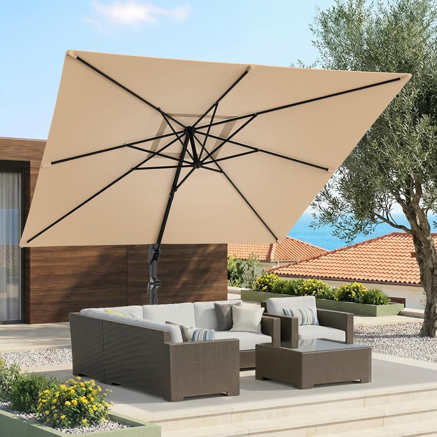 Зонт-кантриолер для патио 3х3  – обзор и цена Outdoor Furniture With Umbrella