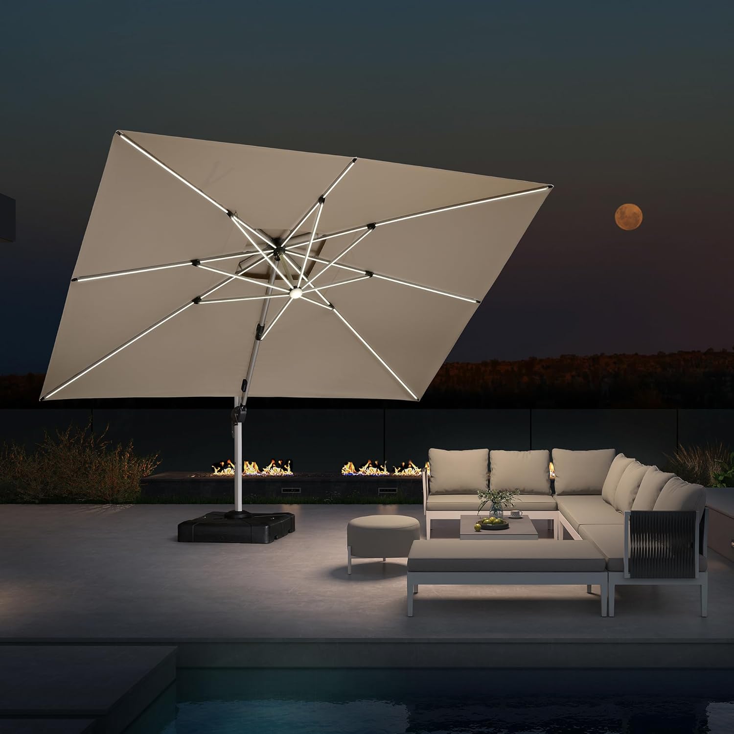 Зонт для патио 10' x 13' с дво – обзор и цена Outdoor Furniture With Umbrella