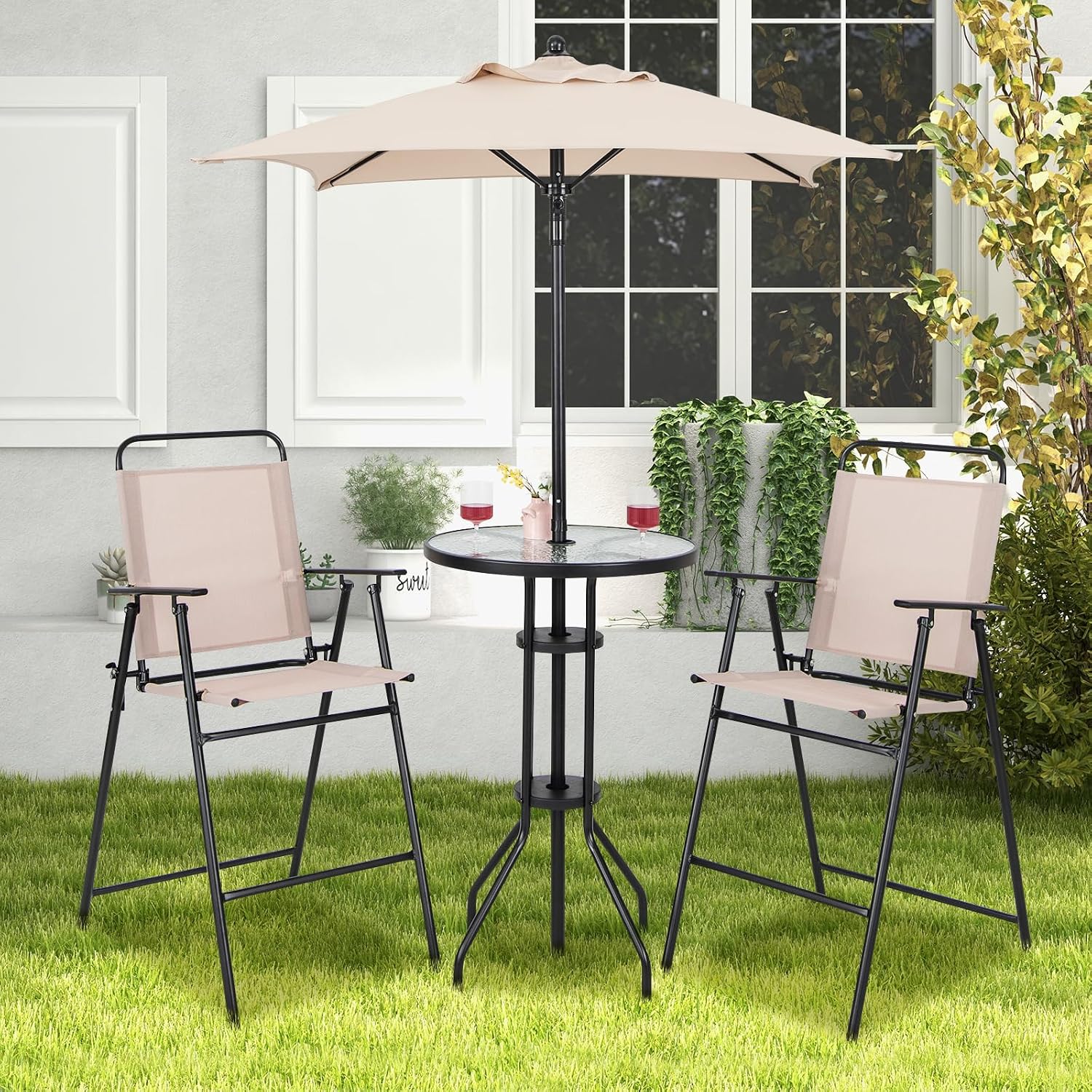 Комплект для бара на открытом  – обзор и цена Outdoor Furniture With Umbrella