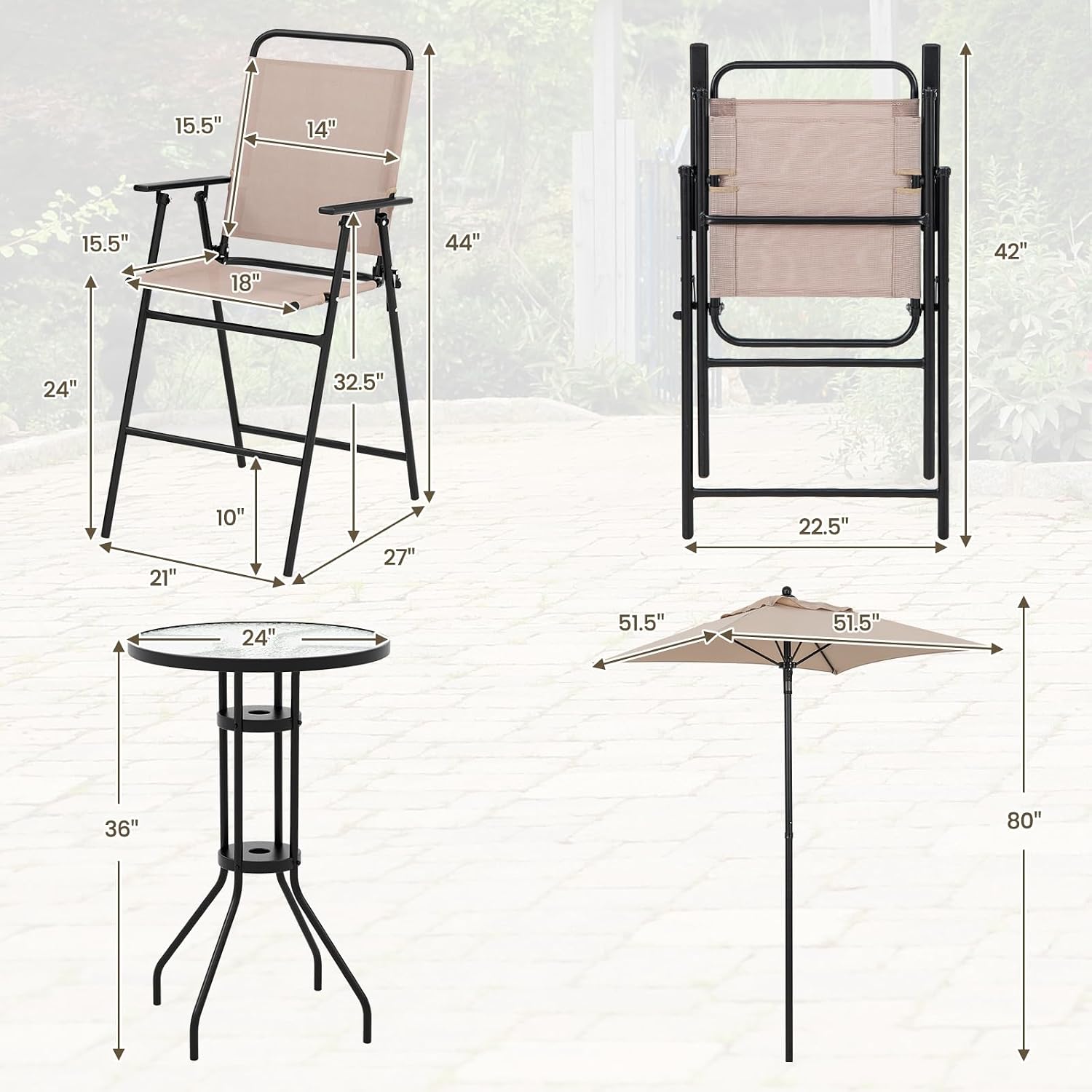 Комплект для бара на открытом  – обзор и цена Outdoor Furniture With Umbrella